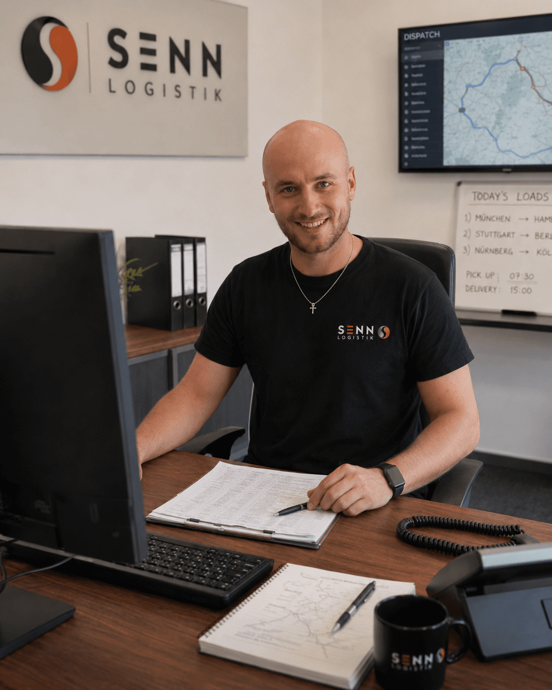 „Senn Logistik“ transporto vadybininkas dispečerinėje