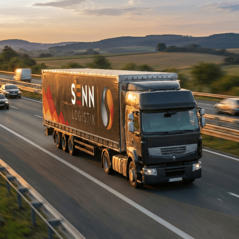 Sattelzug der Senn Logistik auf der Autobahn